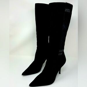 Women’s suede boots with narrow calves and genuine fur, NEW, size 39 / US 8